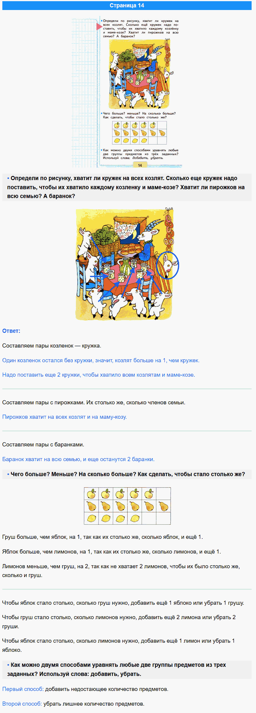 математика 1 класс моро учебник стр 14