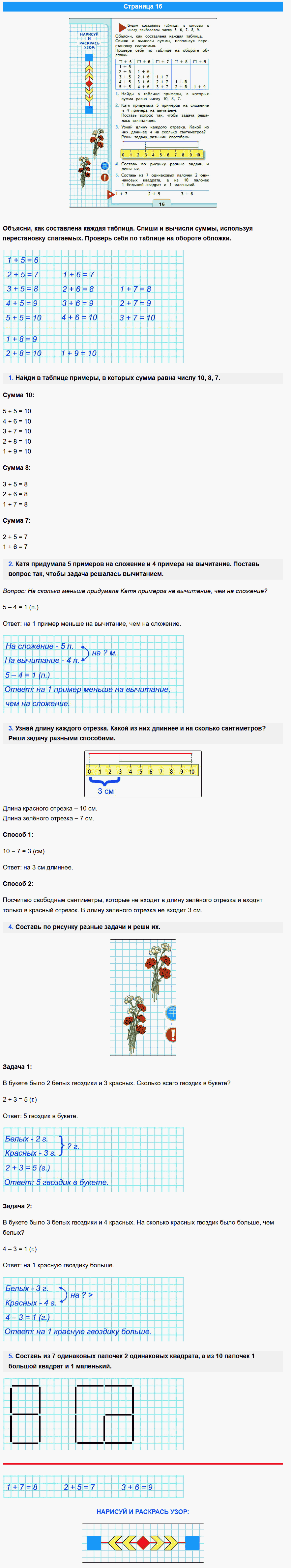 математика 1 класс моро учебник стр 16