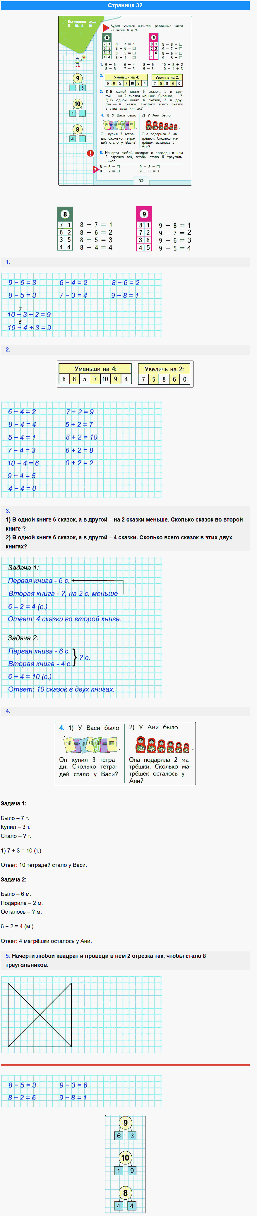 математика 1 класс моро учебник стр 32