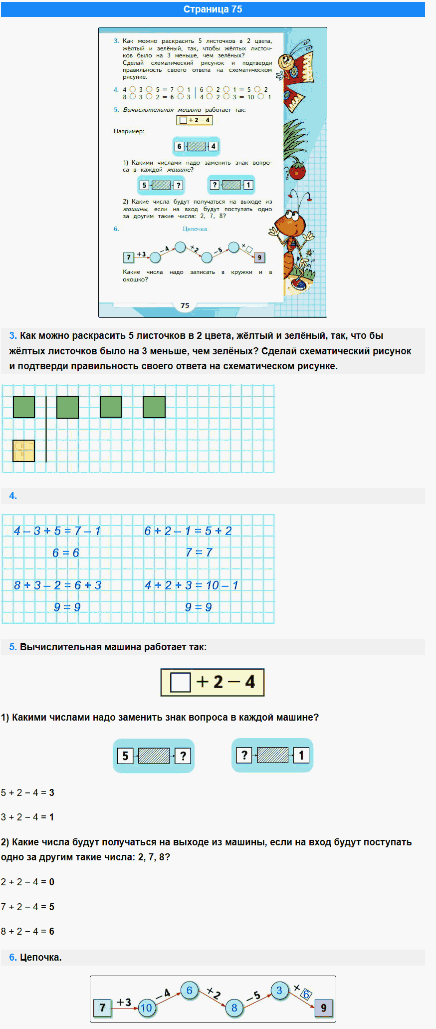 математика 1 класс моро учебник стр 75