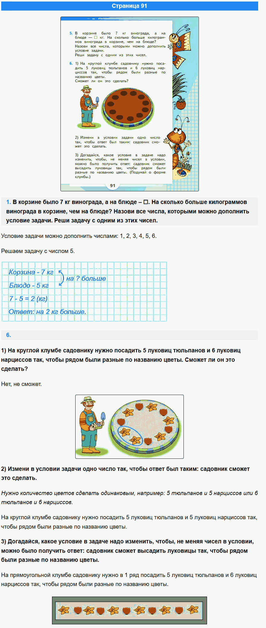 математика 1 класс моро учебник стр 91