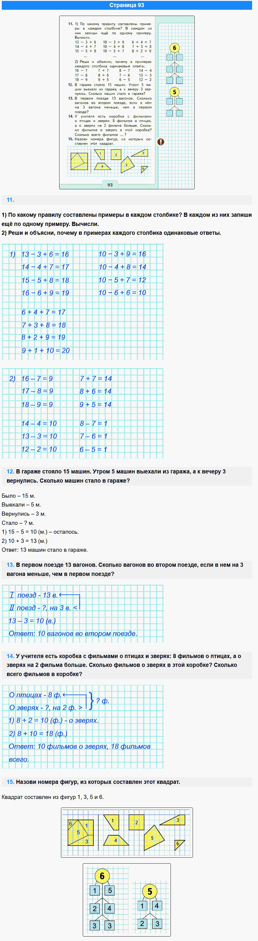 математика 1 класс моро учебник стр 93