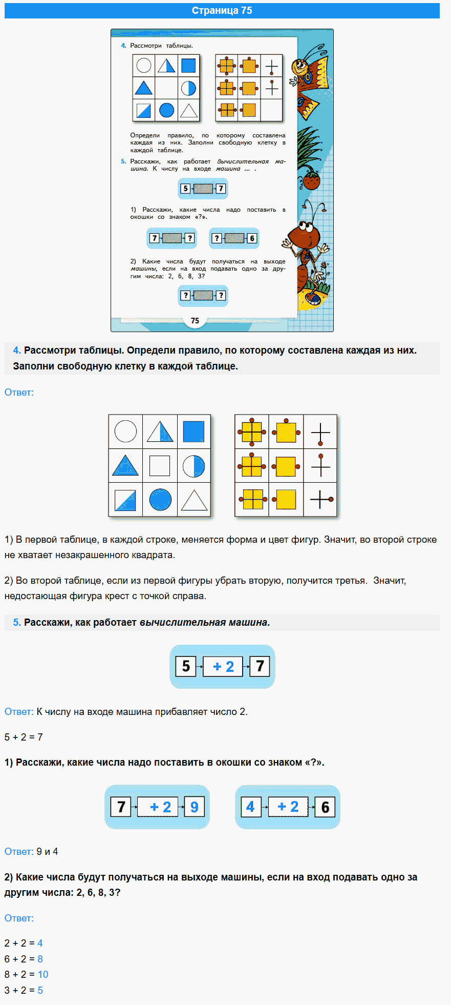 математика 1 класс моро учебник стр 75