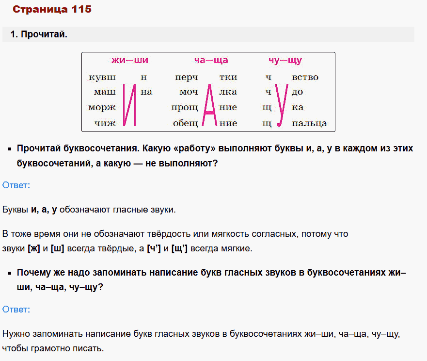 русский язык 1 класс канакина стр 115