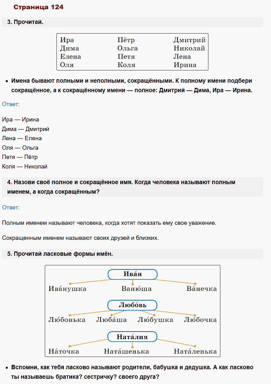 русский язык 1 класс канакина стр 124
