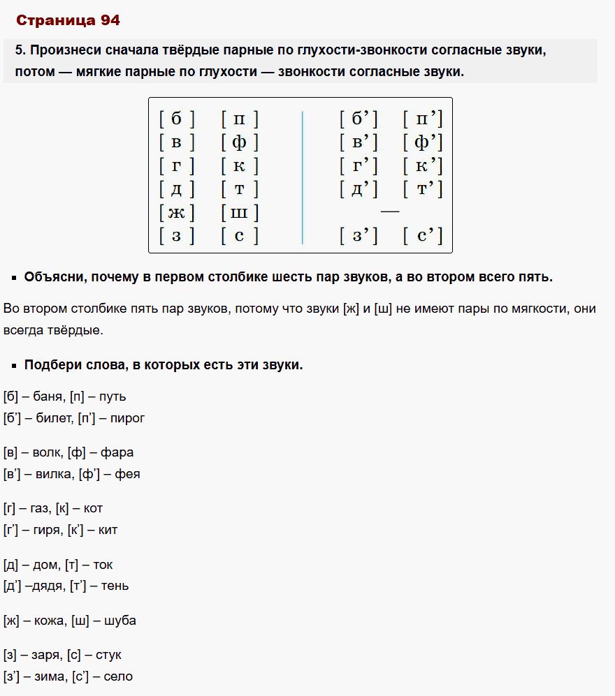 русский язык 1 класс канакина стр 94