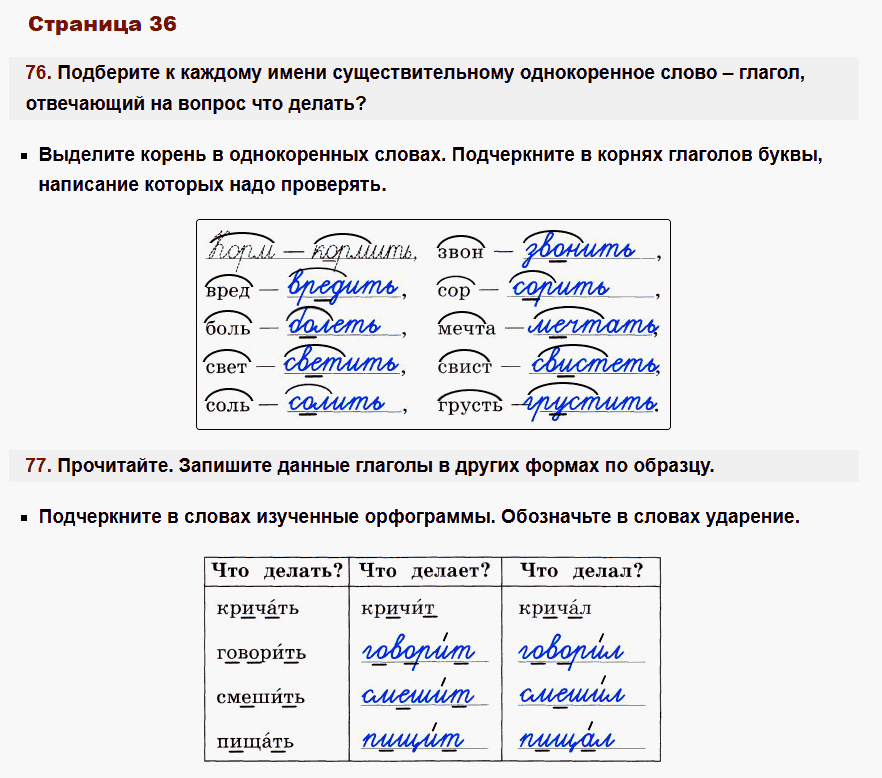 рабочая тетрадь русский язык 2 класс канакина стр 36